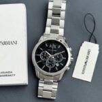 Armani Exchange Chronograph Silver Black Face