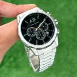 Armani Exchange Chronograph Silver Black Face