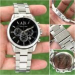 Armani Exchange Chronograph Silver Black Face