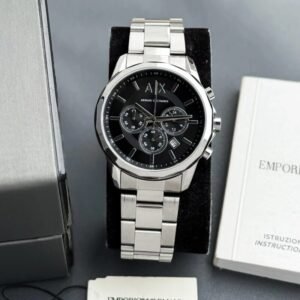 Armani Exchange Chronograph Silver Black Face