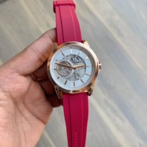 Armani Exchange Skeleton Rose Gold White Dial