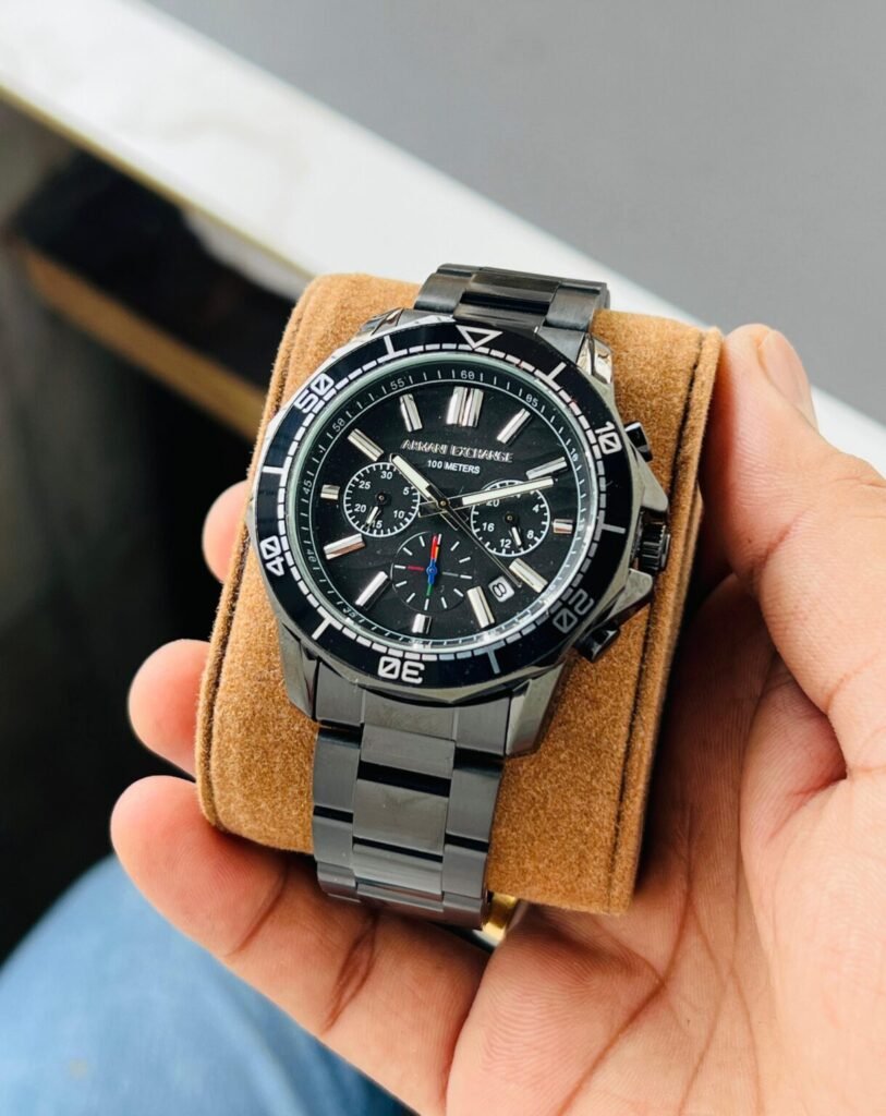 Armani Exchange Spencer Chrono Black Dial 44mm