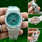 Audemars Piguet Perpetual Calendar Silver Green Dial Watch