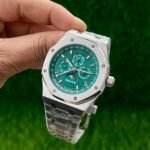 Audemars Piguet Perpetual Calendar Silver Green Dial Watch
