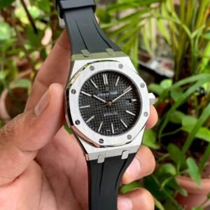 Audemars Piguet Royal Oak Silver Black Silicone Strap