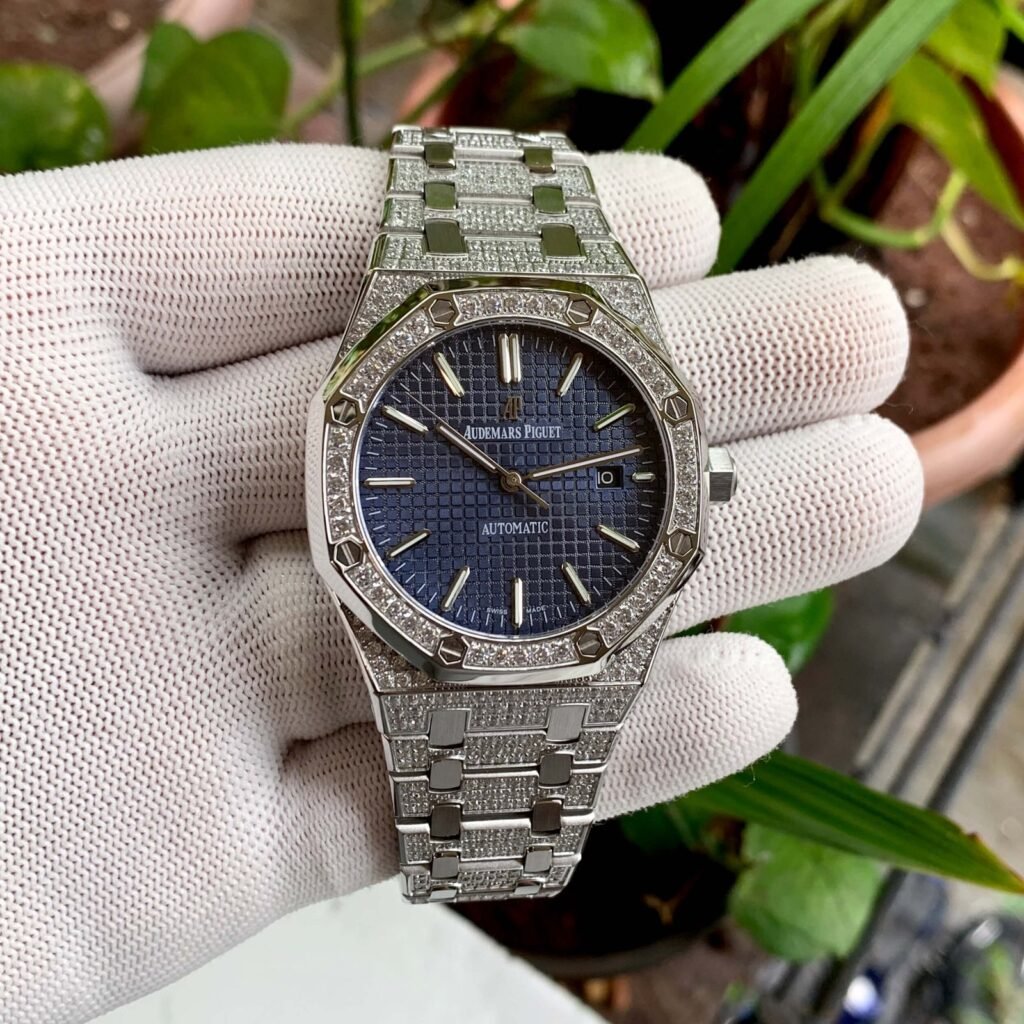Audemars Piguet Royal Oak Silver Blue Full Diamond