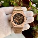 Audemars Piguet Royal Oak Skeleton Open Worked Rose Gold Black Dial