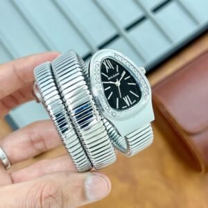 Bvlgari Serpenti Tubogas Silver Black Dial