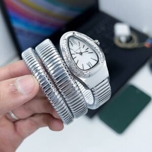 Bvlgari Serpenti Tubogas Silver Dial With Diamond Bezel