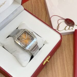 Cartier De Santos Silver Sunray Dial
