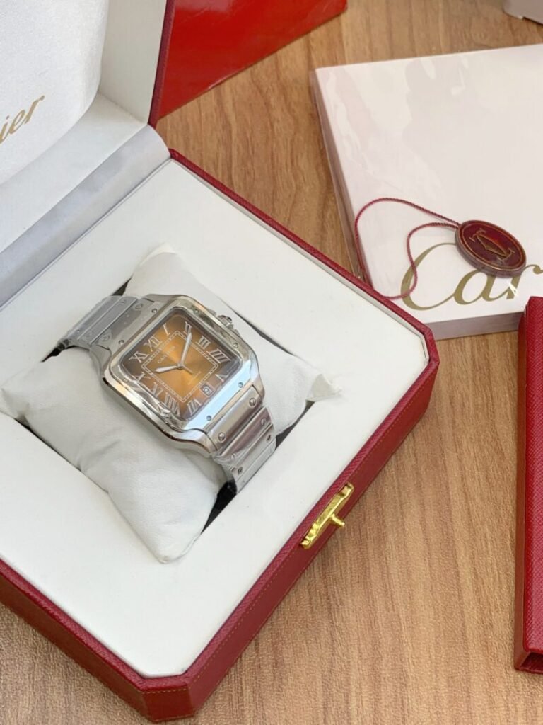 Cartier De Santos Silver Sunray Dial