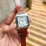 Cartier De Santos White Dial Leather Strap