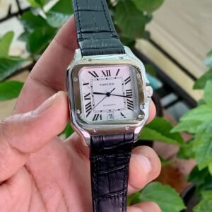 Cartier Dumont Silver Black Watch