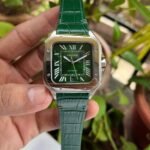 Cartier Dumont Silver Green Silver Watch