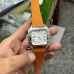 Cartier Santos De Cartier Automatic Orange Leather