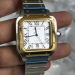 Cartier Santos De Gold Bezel Automatic