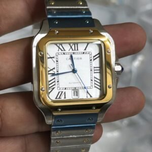 Cartier Santos De Gold Bezel Automatic