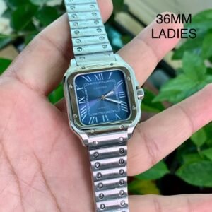 Cartier Santos De Silver Blue Women