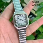 Cartier Santos De Silver White Women 36MM