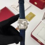 Cartier Santos Dumont Blue Strap White Dial