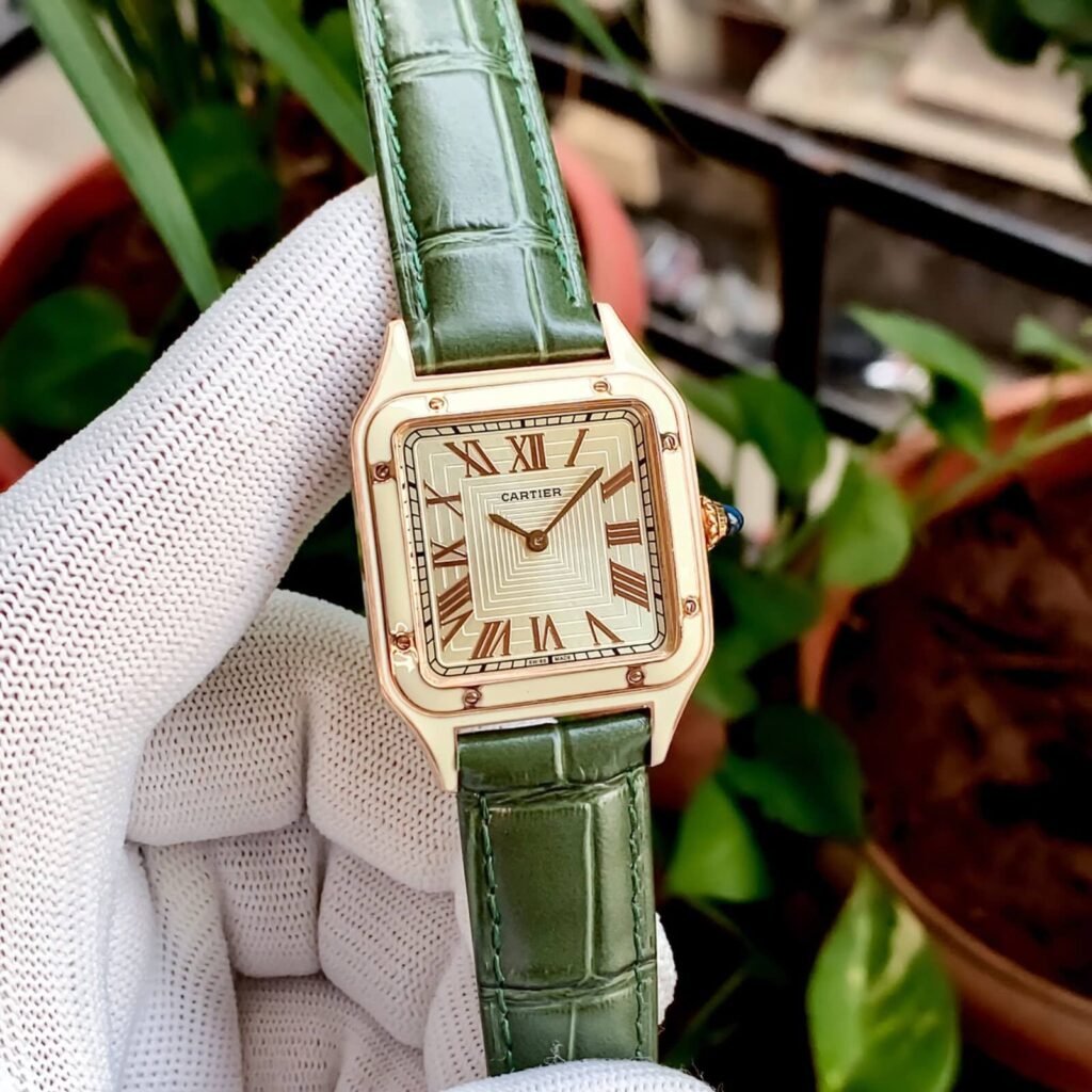 Cartier Santos Dumont Laquer Wgsa0054 Golden Dial