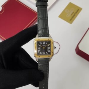 Cartier Santos Dumont W2SA0015 Gold Bezel Green Dial