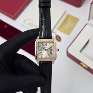 Cartier Santos Dumont Wgsa0011 Rose Gold Bezel White Dial