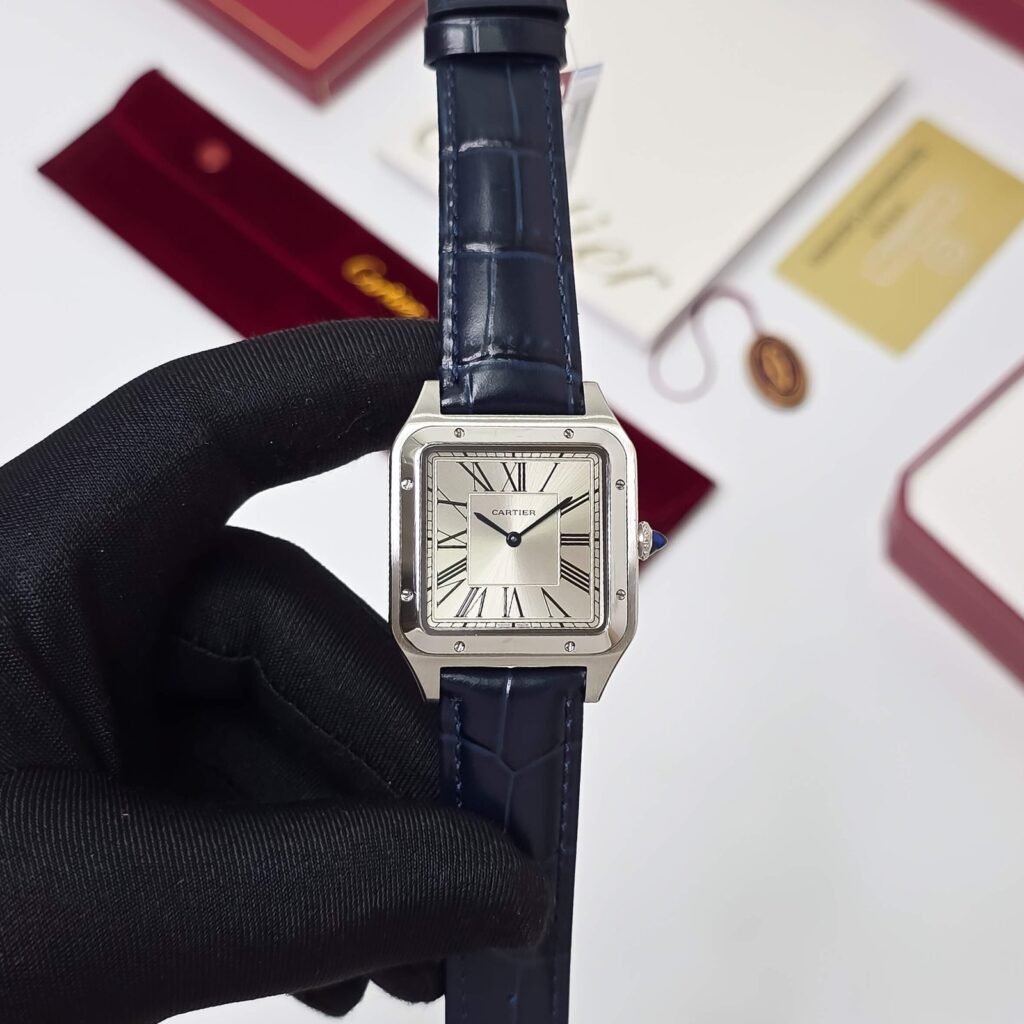 Cartier Santos Dumont Wssa0022 Blue White Dial