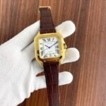 Cartier Santos Leather Strap White Dial