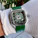 Cartier Santos Skeleton Green Chroco Strap