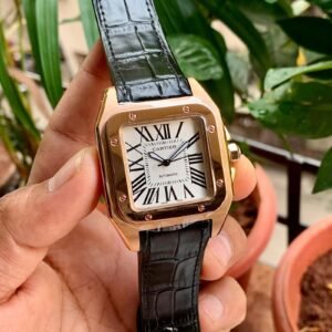 Cartier Santos Xl Automatic Black Rosegold Bezel