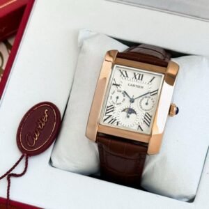 Cartier Tank Chronograph Leather Watch