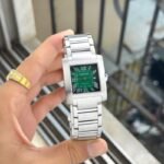 Cartier Tank Francaise Silver Green Dial