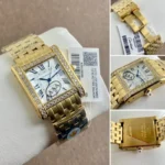 Cartier Tank Golden White Dial Semi Eta