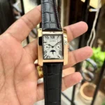 Cartier Tank Moon Phase White Dial Watch