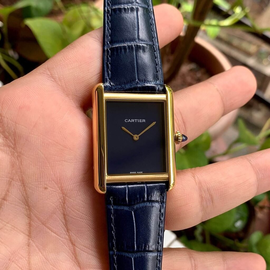 Cartier Tank Must Large Blue-Gold Unisex Watch