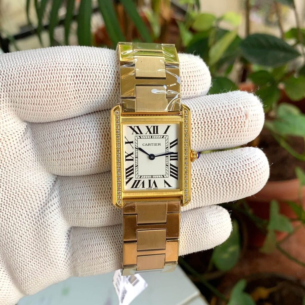 Cartier Tank Solo Gold 28Mm Diamond Quartz