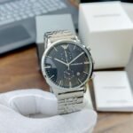 Emporio Armani Ar0389 Silver Black Dial