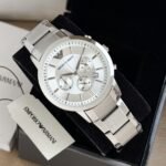 Emporio Armani Chronograph Silver White Dial