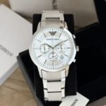 Emporio Armani Chronograph Silver White Dial