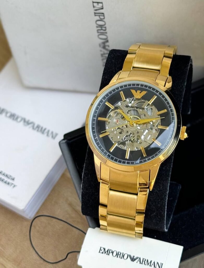 Emporio Armani Gold Skeleton Black