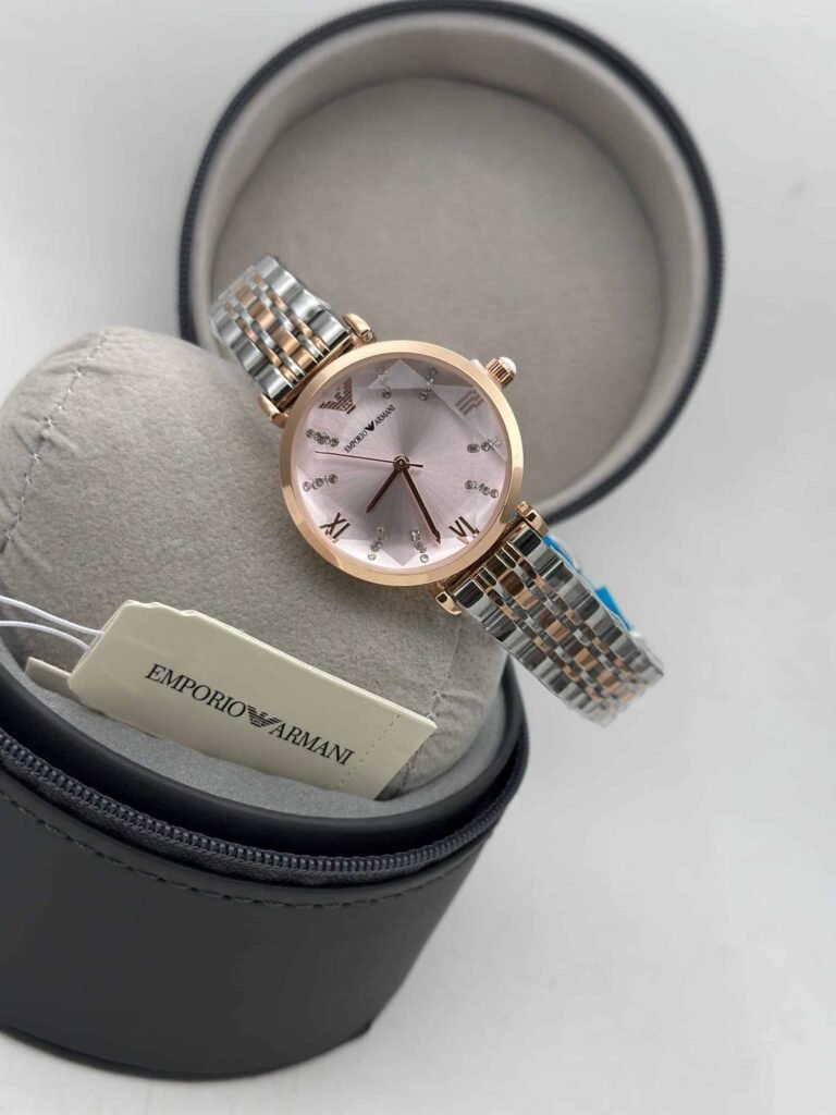 Emporio Armani Ladies Diamond Watch Round Dial Watch