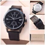 Emporio Armani Leather Black Dial