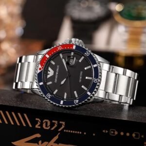 Emporio Armani Pepsi Black Dial Watch