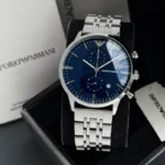 Emporio Armani Silver Blue Dial