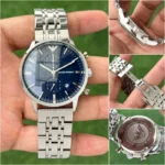 Emporio Armani Silver Blue Dial