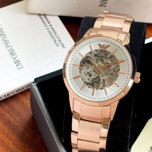 Emporio Armani Skeleton Rosegold White Dial