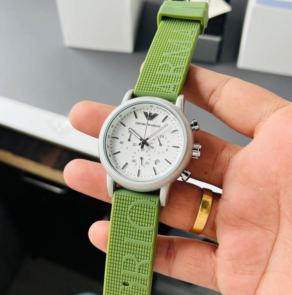 Emporio Armani Sports White Dial Green Strap
