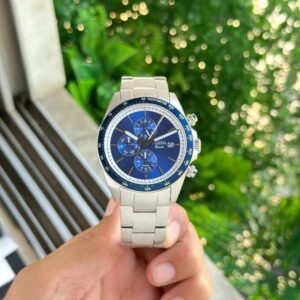 Fossil Autocross Silver Blue Quartz