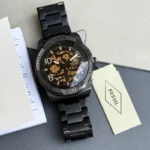 Fossil Bronson ME3257 Black Skeleton Dial